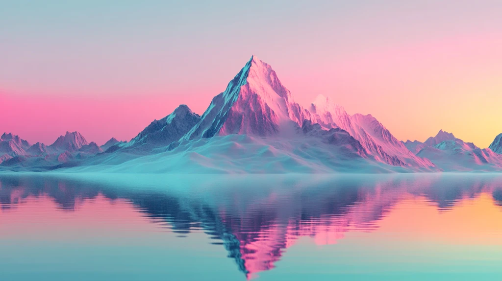 粉红色的超现实山脉