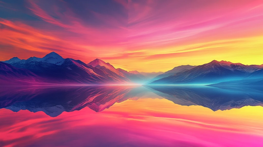 彩色绚丽山水背景