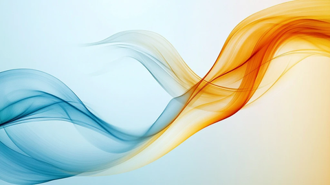 热情橙色静谧蓝色背景