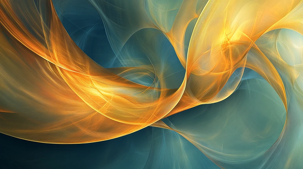 动感线条黄橙色抽象画