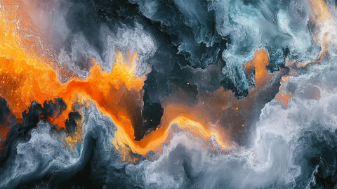 渐变抽象流体装饰画