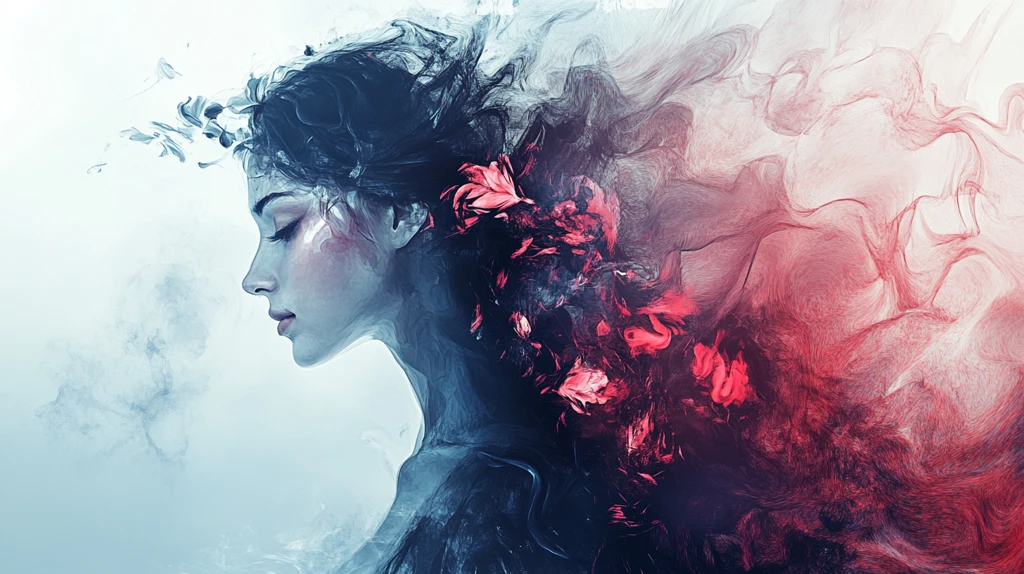 唯美抽象画水彩画女人