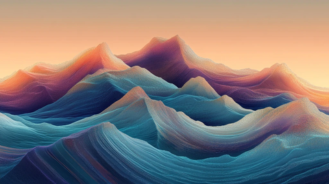 高端山水线包装插画