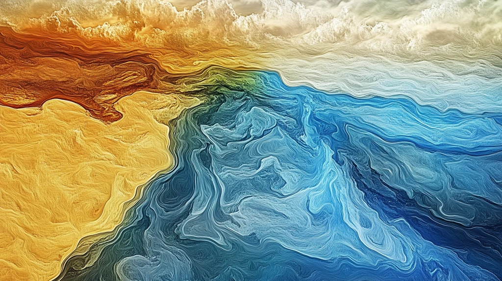 渐变抽象流体装饰画