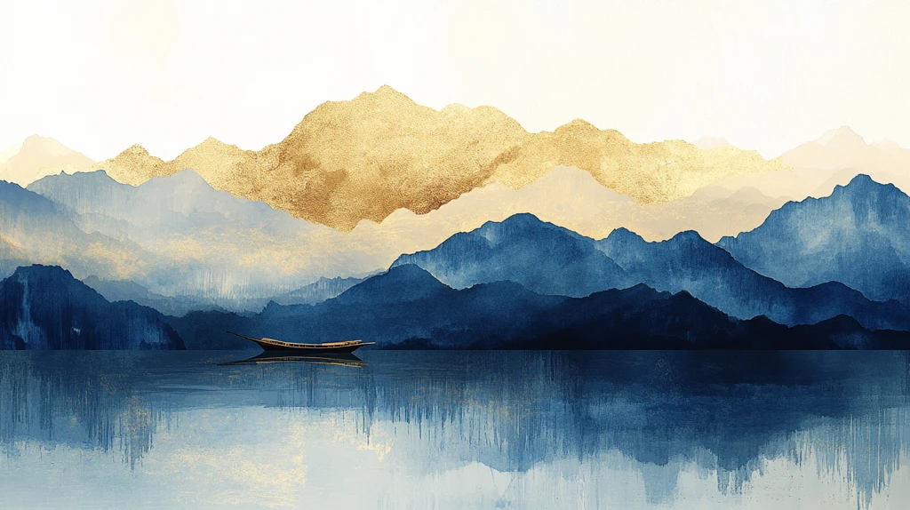 新中式金色山水