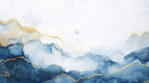 抽象金箔山水画