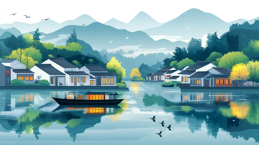 中式群山湖水山居