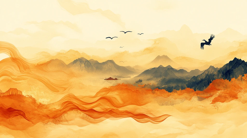 抽象古典山水背景