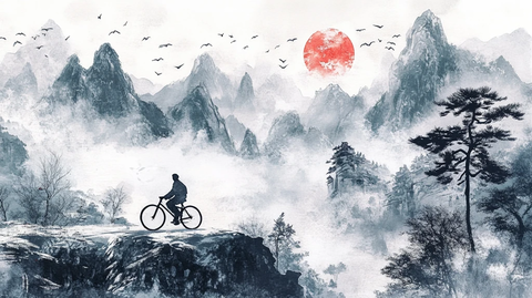 迎客松古风水墨画