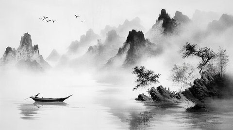 烟墨意境山水画