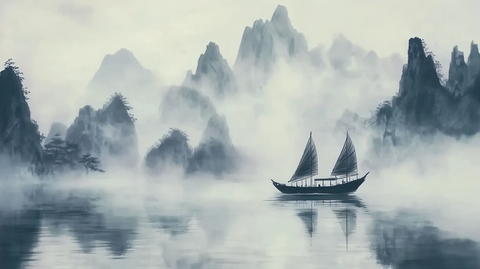 新中式禅意山水船