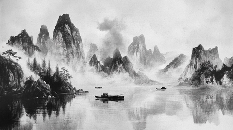 烟墨意境山水画