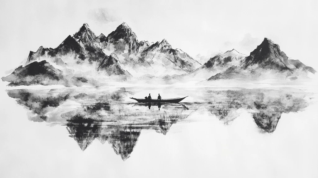 水墨孤舟