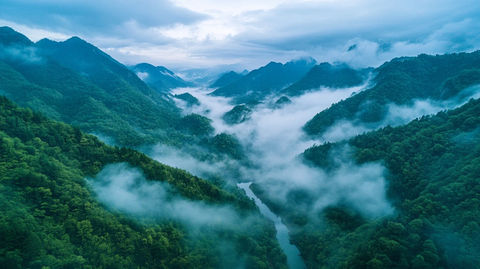 航拍光雾山大兰沟