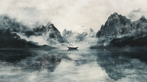 孤舟插画