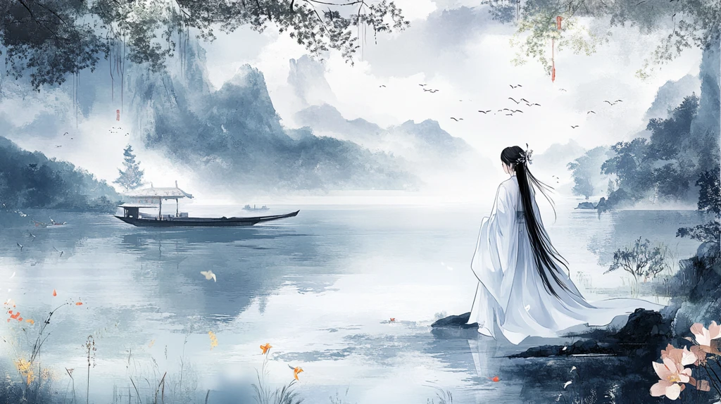 古风人像水墨山水