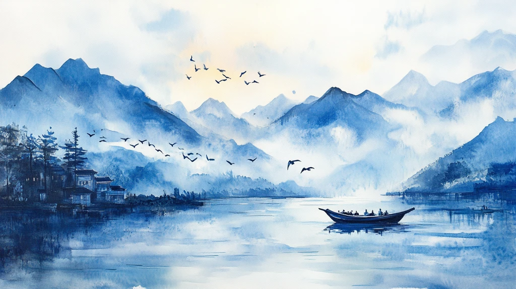 唯美意境彩墨山水