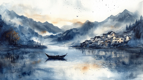 云水谣插画水墨山水