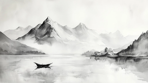 宽幅意境山水画