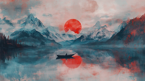 唯美意境彩墨山水