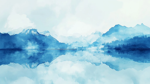 新西兰水彩水墨山水