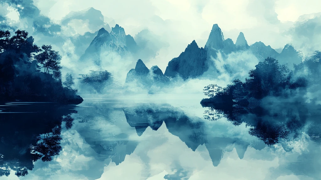 数码意境烟墨山水