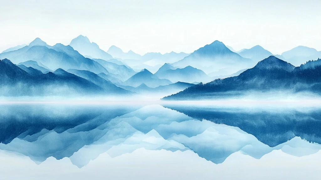 蓝色梦幻山水风情