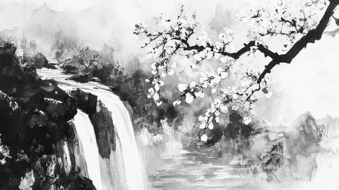 水墨数字画山水画壁纸