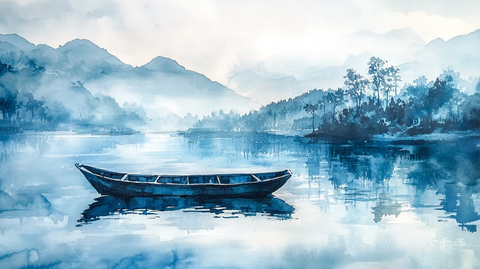 孤舟插画