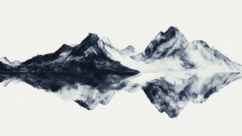 抽象蓝色山水意境