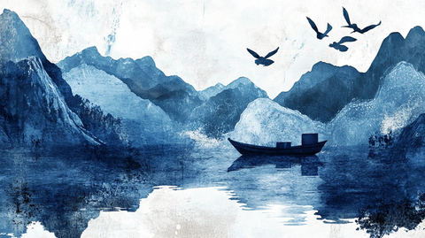 现代新中式山水壁画