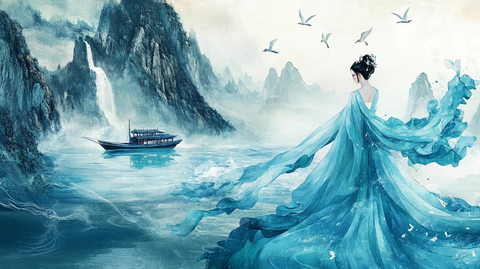 古风人像水墨山水