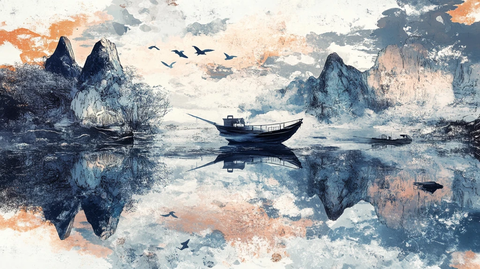 唯美意境彩墨山水