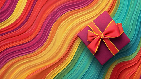 彩色丝带飘带绚丽背景