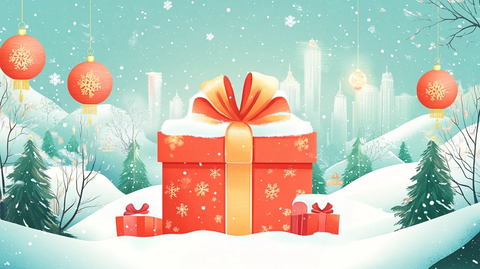 新年礼盒包装插画