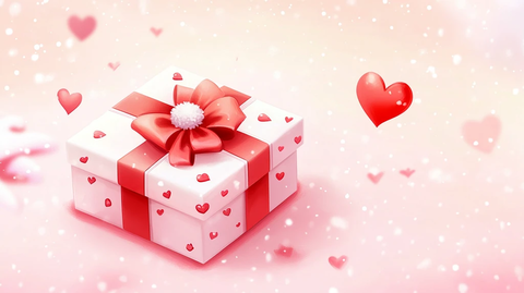 粉色立体爱心礼盒