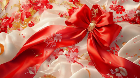 红色光束彩带花布布匹