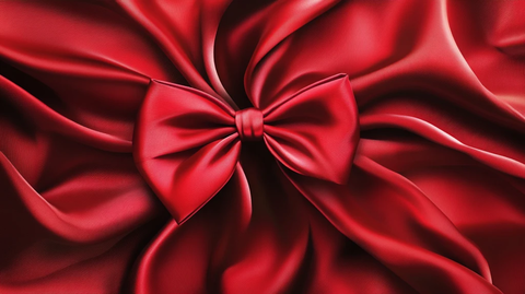 红布红缎带线条背景