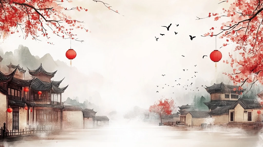 江南建筑风景插画