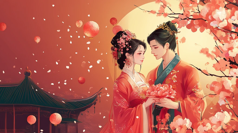 古装情侣插画
