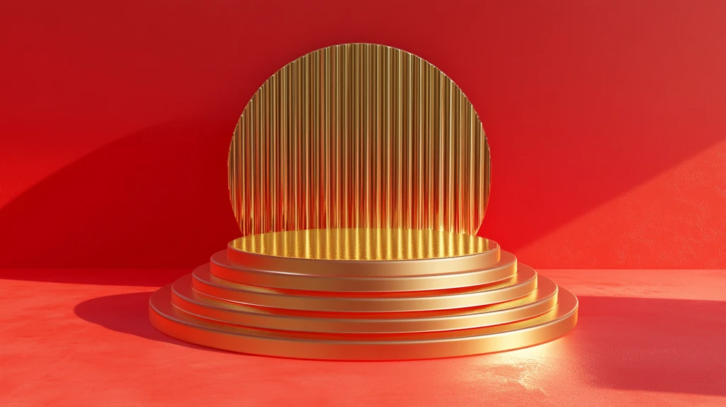 金色圆柱展示台