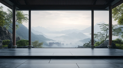 中式建筑禅意山水