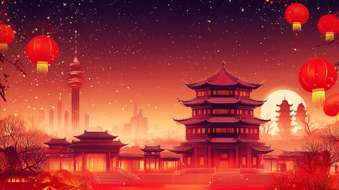 北上广深新年背景