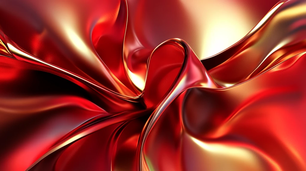 动感红色飘带丝绸