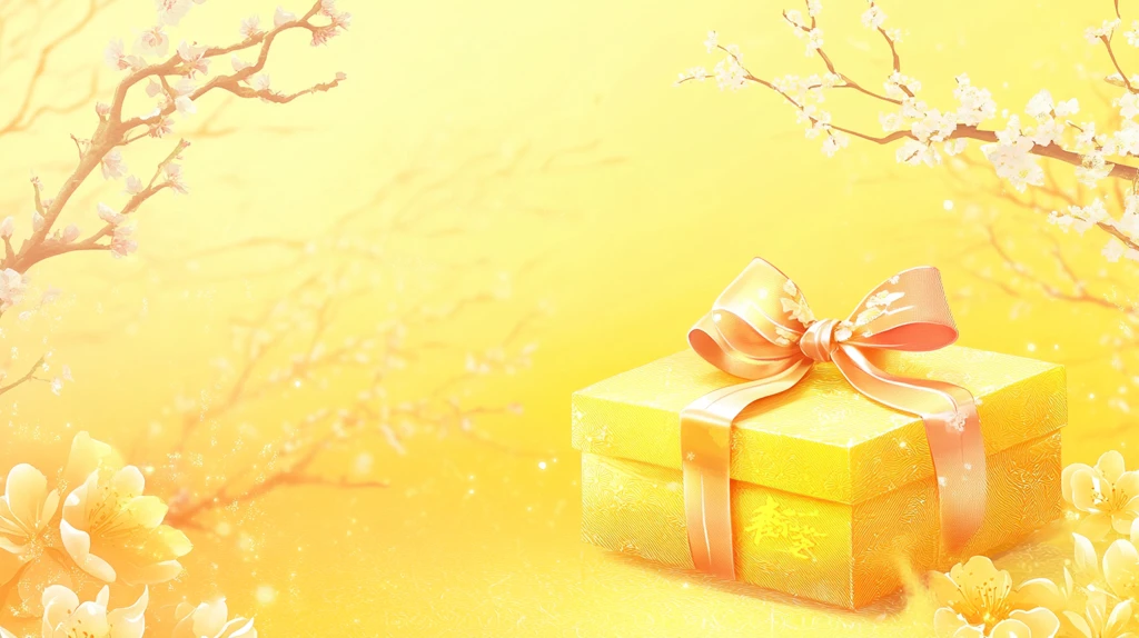 春节新年礼盒包装插画