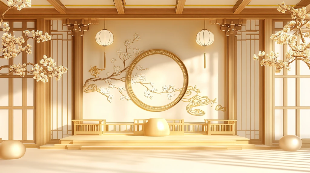 香槟色新中式留影区