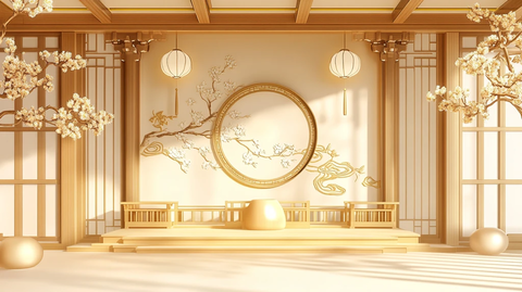 香槟色新中式留影区