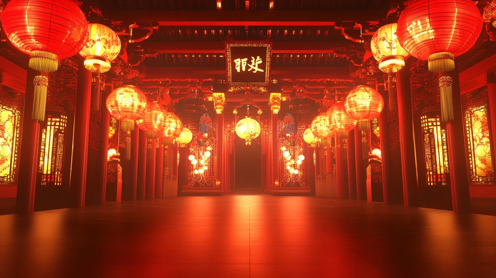 红灯笼拜堂仪式背景