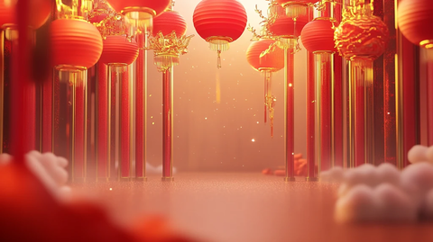 喜庆场景灯笼密布