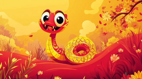 小黄蛇插画